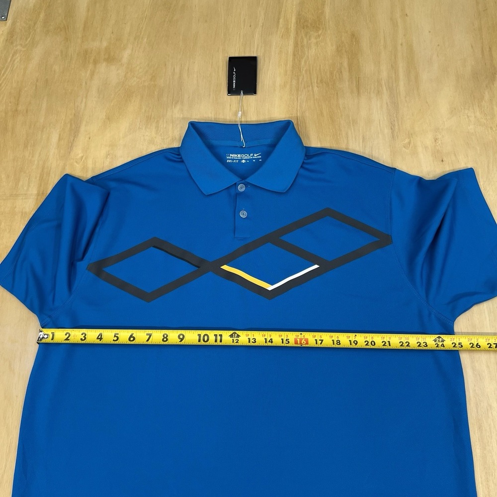 Nike Golf Polo Shirt Pique Performance Mens XL Relaxed Fit Blue Dri-Fit - Picture 6 of 8
